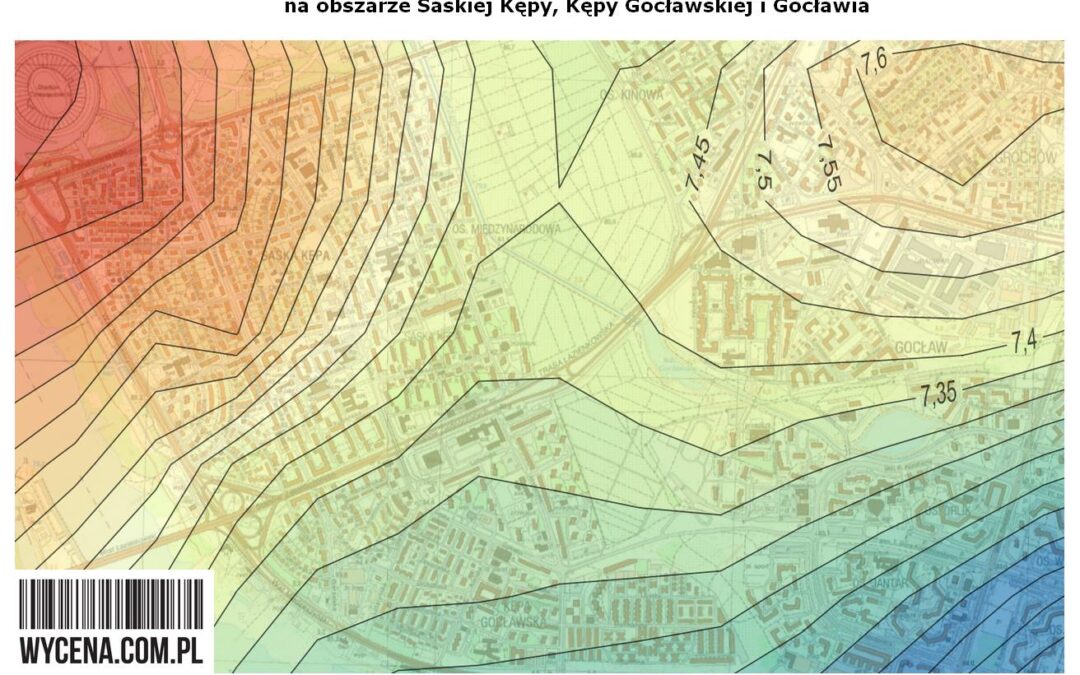 Mapa cen gruntów na Saskiej Kępie