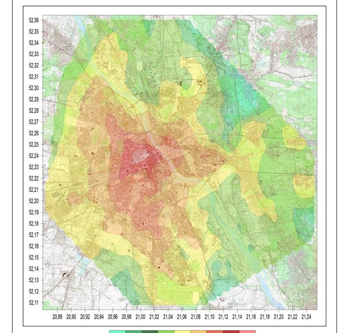 Najnowsza wersja mapy cen gruntów w Warszawie