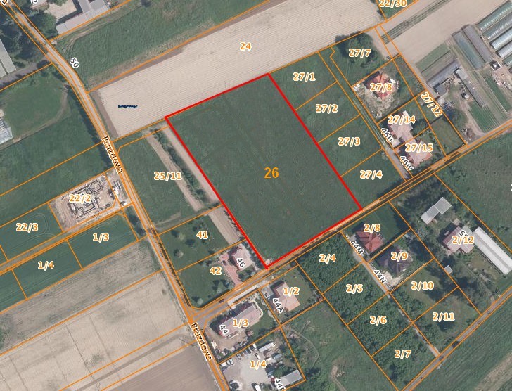 Stan przykładowej nieruchomości przed podziałem Stan przykładowej nieruchomości przed podziałem