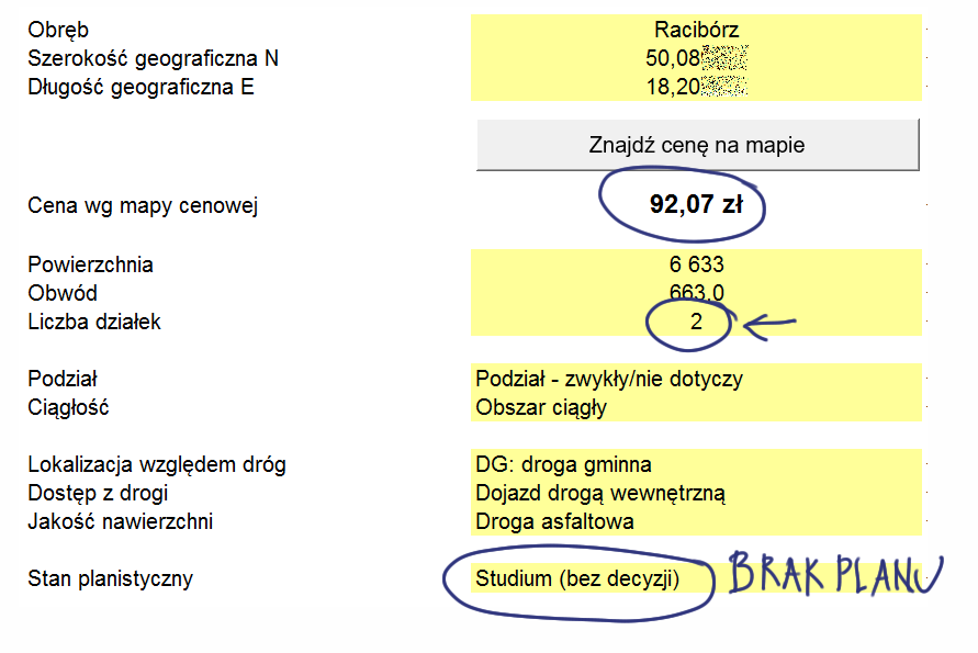 Stan nieruchomości przed uchwaleniem MPZP